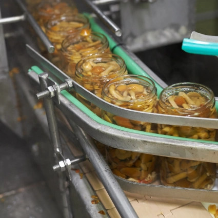 Línea de envasado de conservas vegetales en botes de cristal